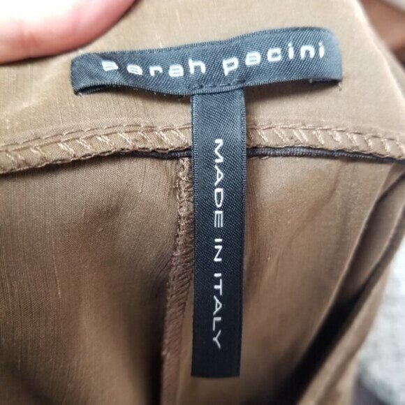 Sarah Pacini Linen Blend Ankle Zipper Pants - Picture 7 of 14